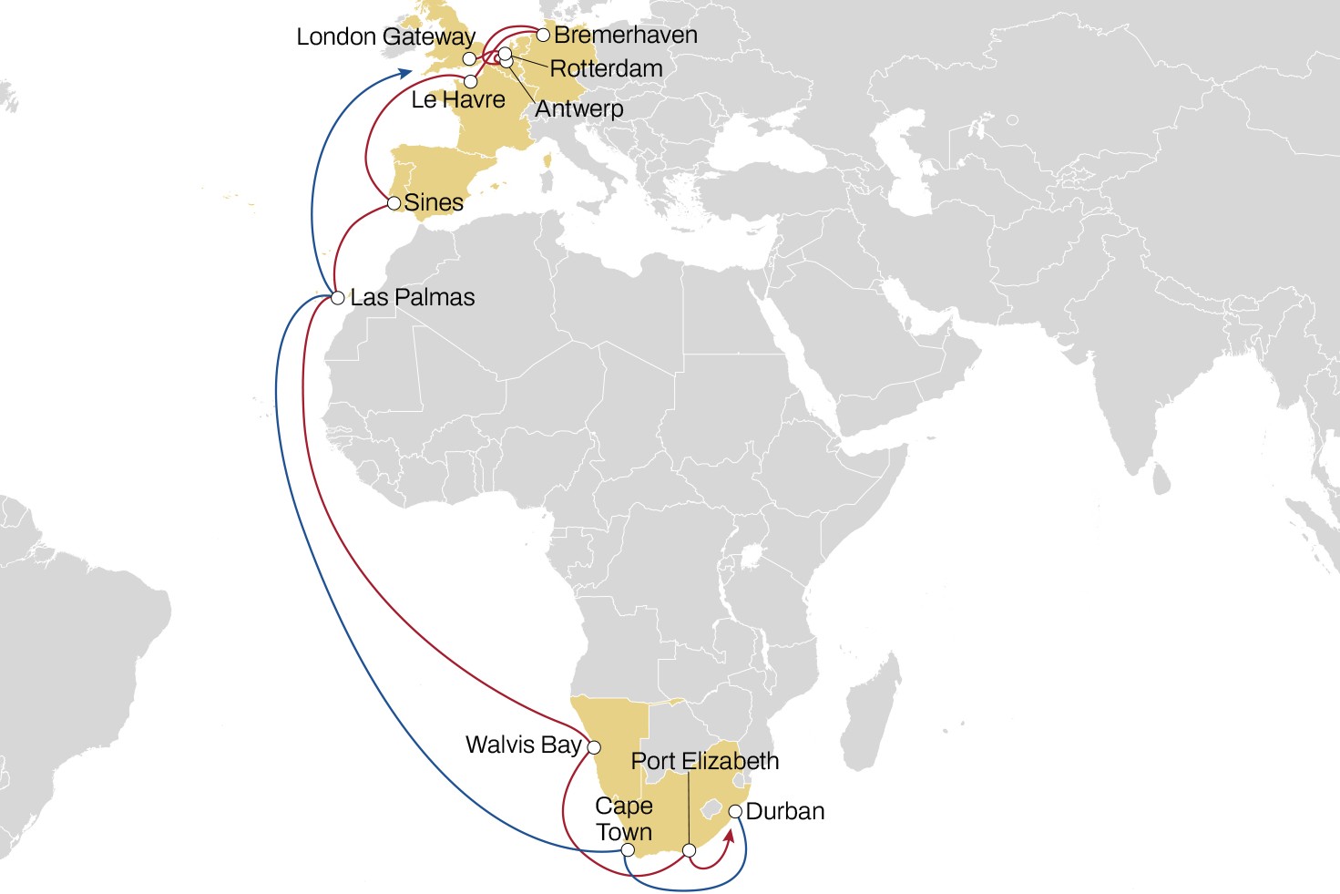 MSC strengthens its route network layout in South Africa